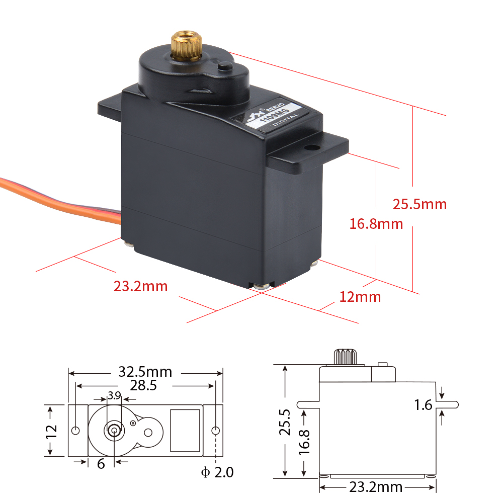 1/2/4 PCS JX Servo PDI-1109MG  - Rc Helicopter Servo ulasan dan harga
